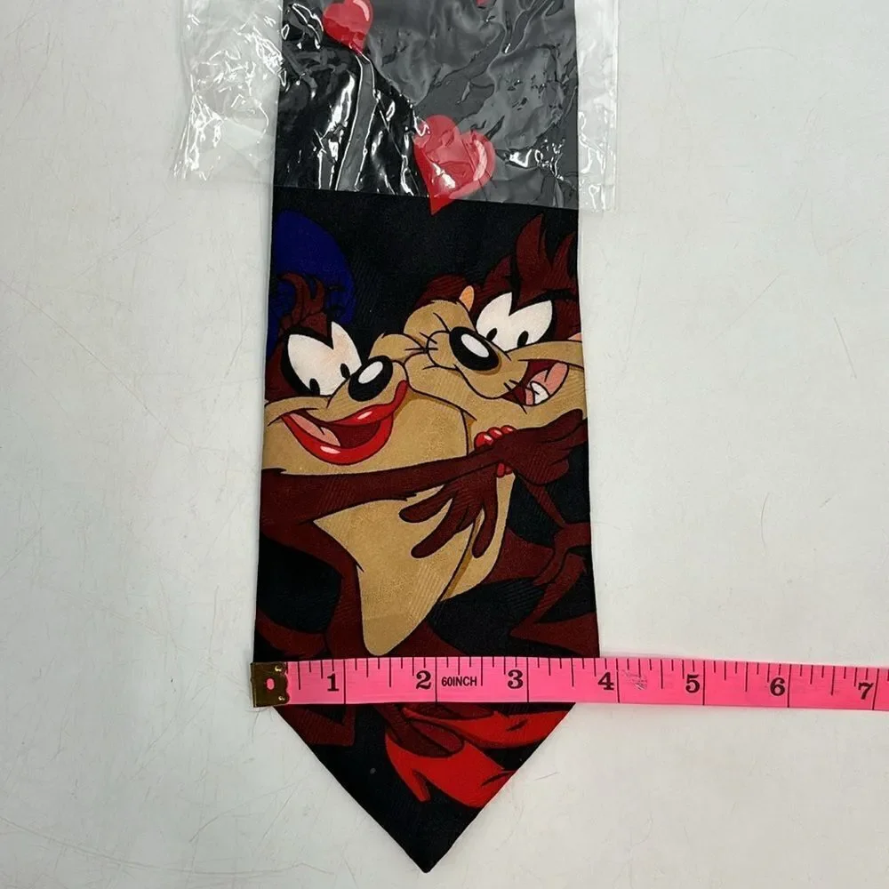 Vintage 1996 Looney Tunes Mania Valentines Tasmanian Devil Taz Neck Tie
